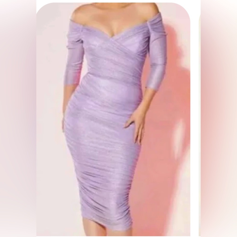 Pinup contour Monica Purple dress gently used size large - Picture 2 of 5